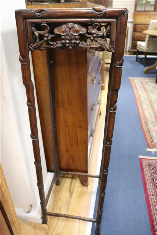 A Chinese hardwood vase stand W.34cm